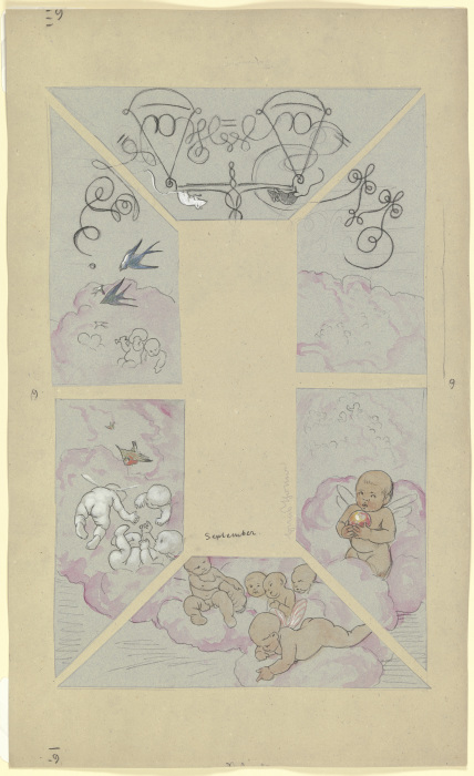 September. Design for a Ceiling Painting for the Café Bauer from Hans Thoma