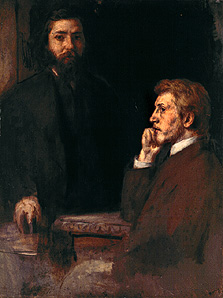 Double portrait Adolf Hildebrand and Charles Grant. from Hans von Marées