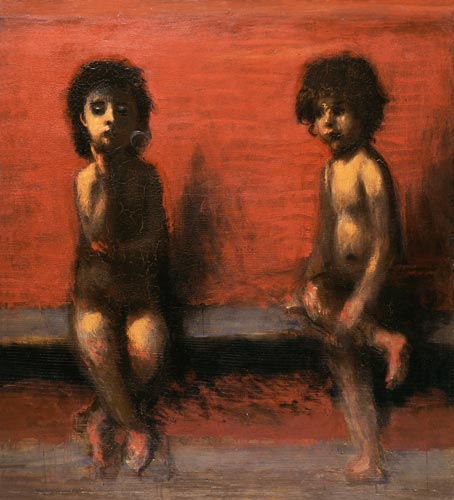 Two sedentary children from Hans von Marées