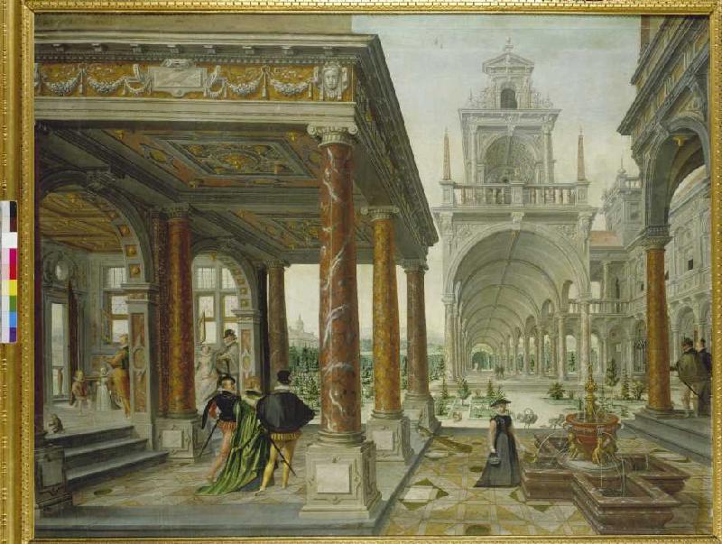 Palace architecture with strollers from Hans Vredeman de Vries