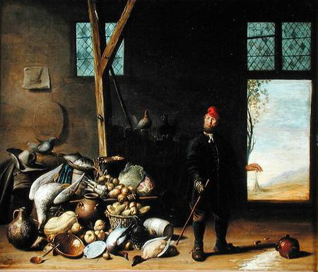 Peasant in an Interior or, Kitchen with a Still Life from Harmen van Steenwijck