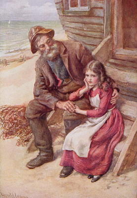 Peggotty and Little Emily, illustration for 'Character Sketches from Dickens' compiled by B.W. Matz, from Harold Copping