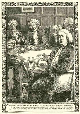 Dr Johnson in conversation (litho)