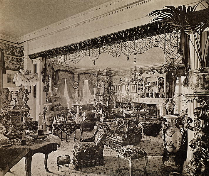 The Drawing Room, Wickham Hall, Kent, 1897 (b/w photo)  from Harold Palmer