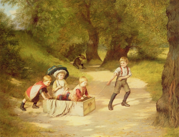 The Toy Carriage, 1887 (oil on canvas)  from Harry Brooker