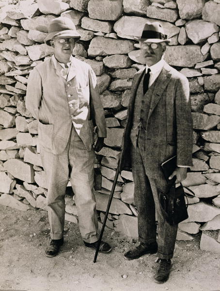 The Unofficial Opening of the Inner Chamber of the Tomb of Tutankhamun. Dr. A. Gardiner and Professo from Harry Burton