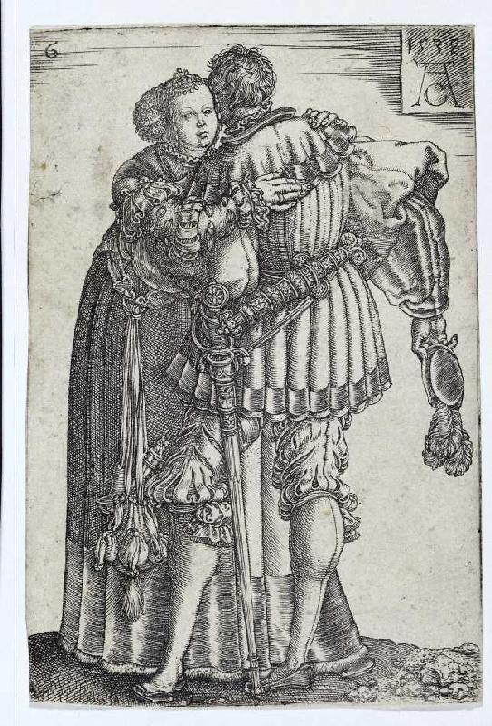 Tanzendes Paar (Blatt 6 der Folge: 'Die großen Hochzeitstänzer'). from Heinrich Aldegrever