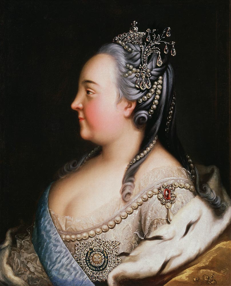 Portrait of Empress Elisabeth (1709-1762) with Pearles from Heinrich Buchholz