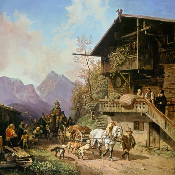 Return of the bear hunting. from Heinrich Bürkel