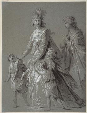 Josepha Hortensia Füger mit ihren Kindern als Medea