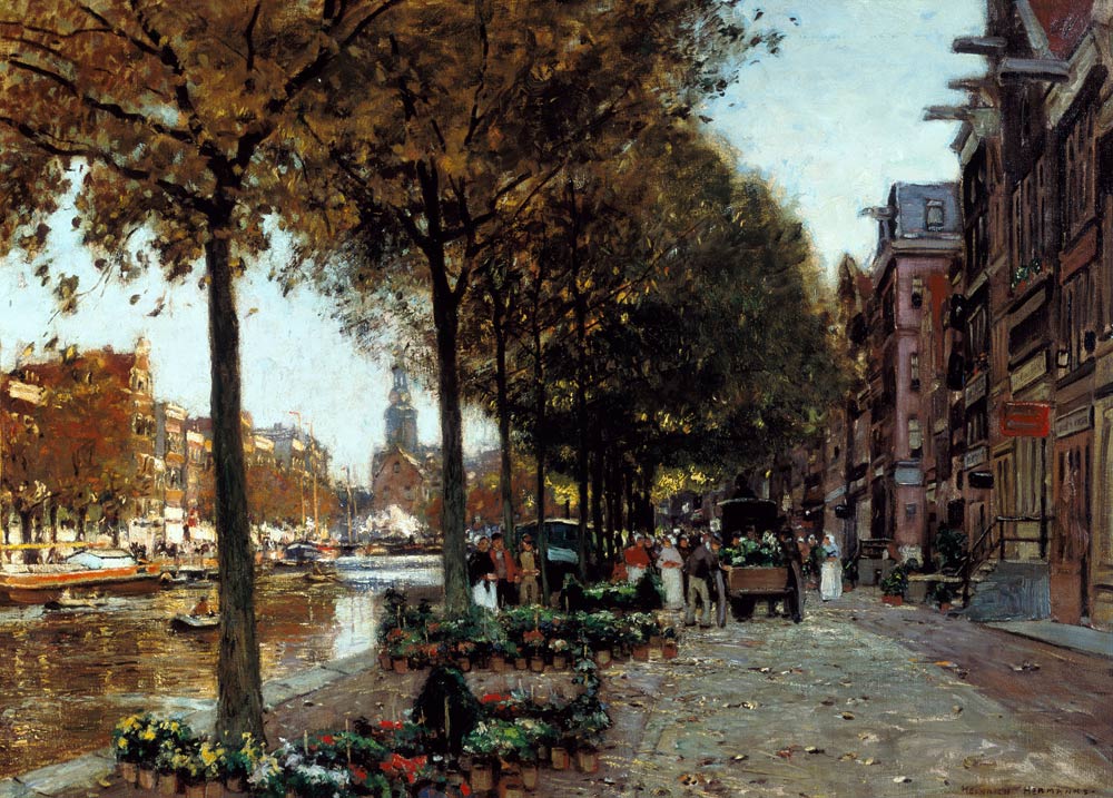 Flower market in Amsterdam. from Heinrich Hermanns