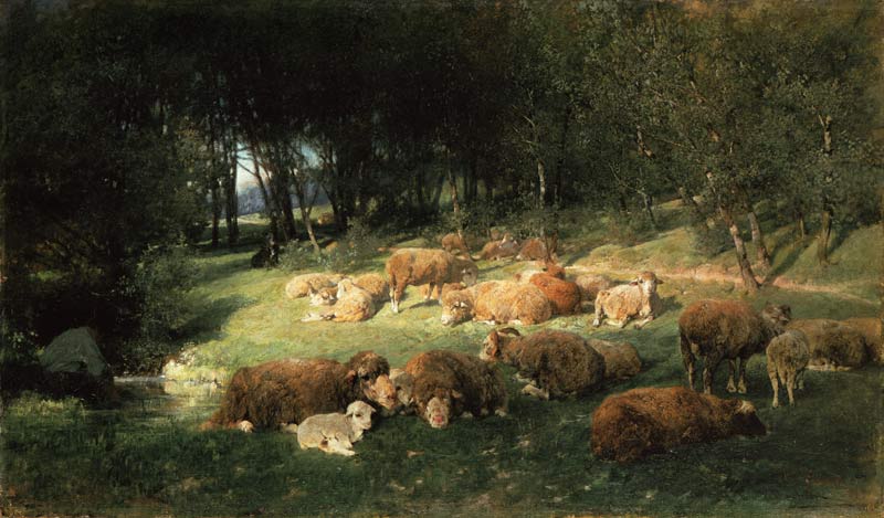 Sheep in the alder grove from Heinrich von Zügel