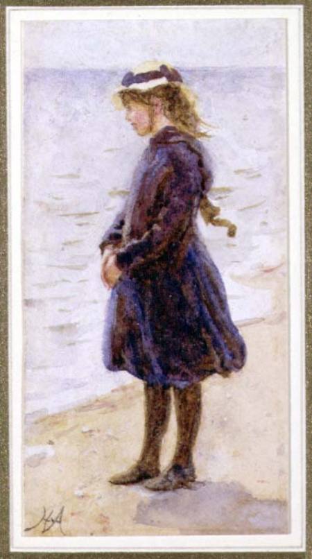 Portrait of a Girl on a Beach from Helen Allingham
