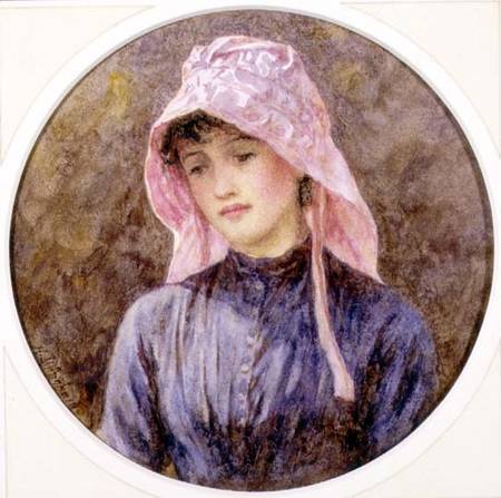 Portrait of a Girl in a Pink Bonnet from Helen Allingham