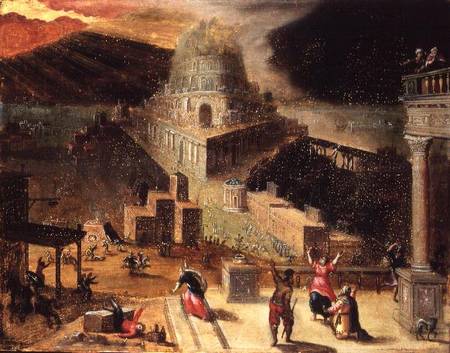 The Destruction of the Tower of Babel (panel) from Hendrick van Cleve
