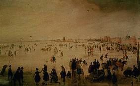 Lively hustle and bustle on a surface of the ice from Hendrik Averkamp