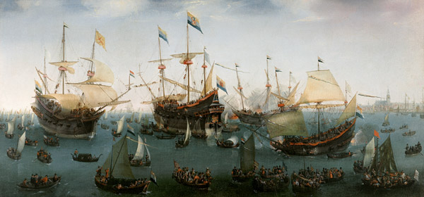 De terugkeer in Amsterdam van de tweede expeditie naar Oost-Indië from Hendrik Cornelisz. Vroom