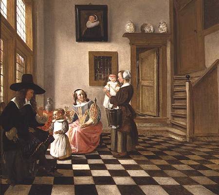 A Family in an Interior from Hendrik van der Burgh