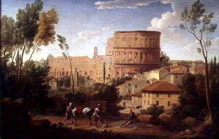 A View of the Colosseum with a Traveller from Hendrik van Lint