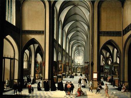 Interior of Antwerp cathedral from Hendrik van Steenwyck