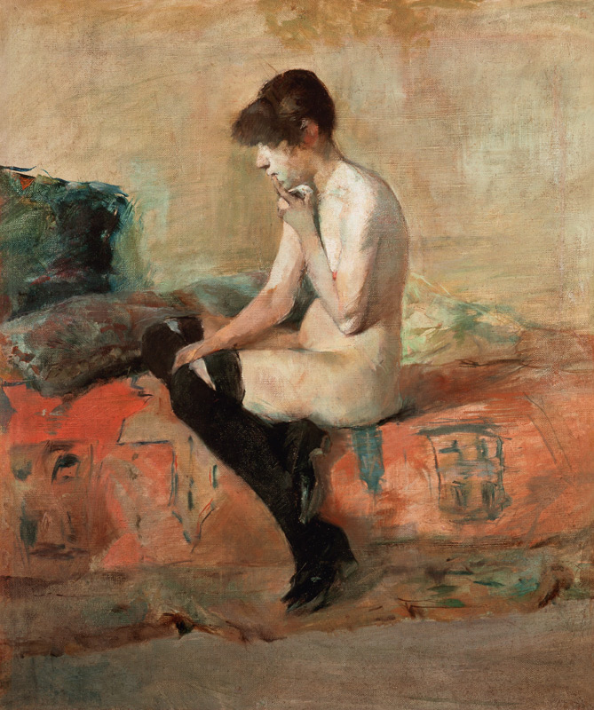 Act study woman on divan sitting from Henri de Toulouse-Lautrec
