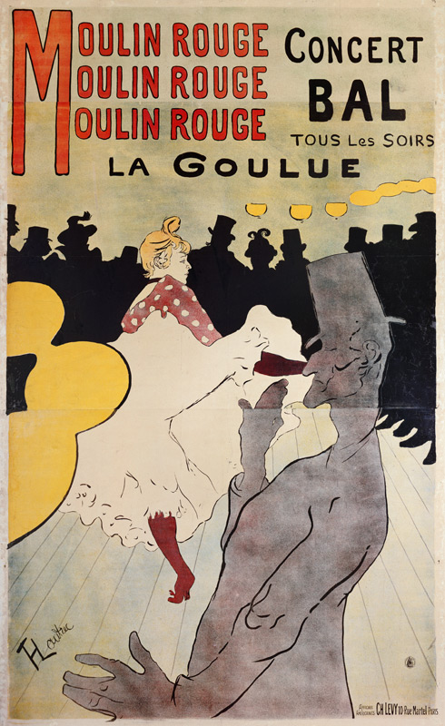 Poster advertising 'La Goulue' at the Moulin Rouge from Henri de Toulouse-Lautrec