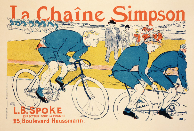 Reproduction of a poster advertising 'The Simpson Chain', Paris from Henri de Toulouse-Lautrec