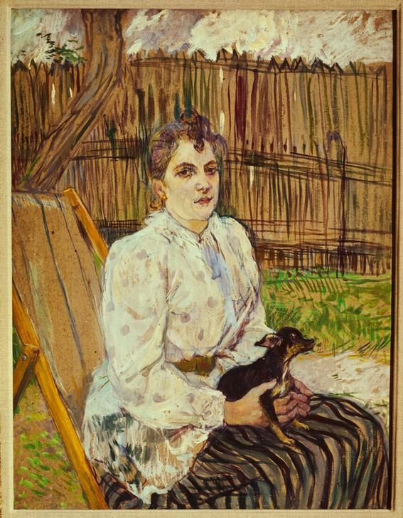 Woman with dog from Henri de Toulouse-Lautrec