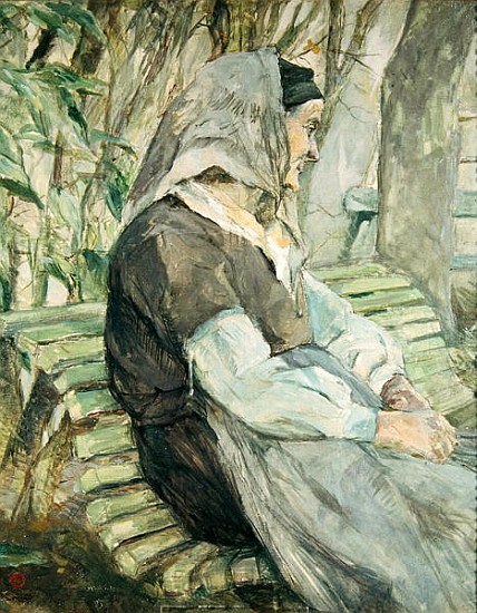 Old Woman Seated on a Bench in Celeyran from Henri de Toulouse-Lautrec