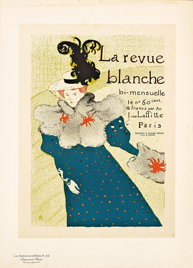 Reproduction of a poster advertising 'La Revue Blanche' from Henri de Toulouse-Lautrec