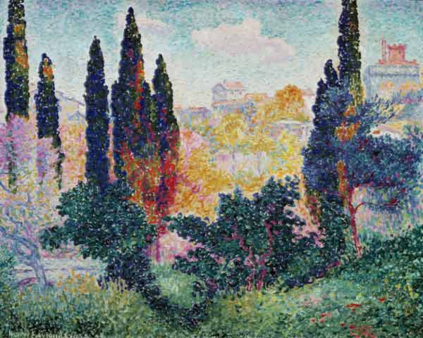 Cypresses in Cagnes from Henri-Edmond Cross