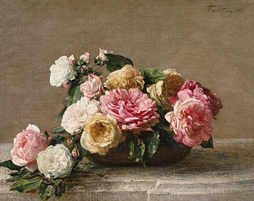 Roses in a Dish from Henri Fantin-Latour
