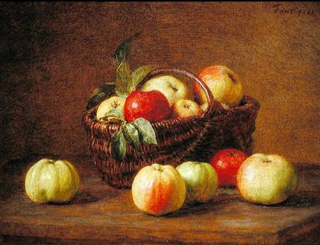 Apples in a Basket and on a Table from Henri Fantin-Latour