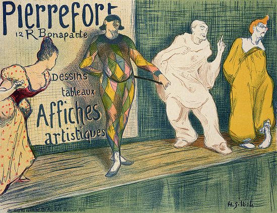 Reproduction of a poster advertising 'Pierrefort Artistic Posters', Rue Bonaparte from Henri-Gabriel Ibels