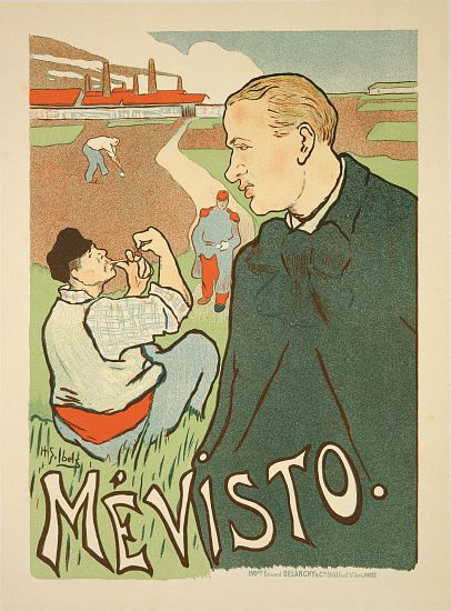 Reproduction of a poster advertising 'Mevisto', Paris from Henri-Gabriel Ibels