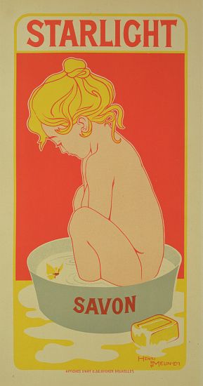 Reproduction of a poster advertising 'Starlight Soap' from Henri Georges Jean Isidore Meunier