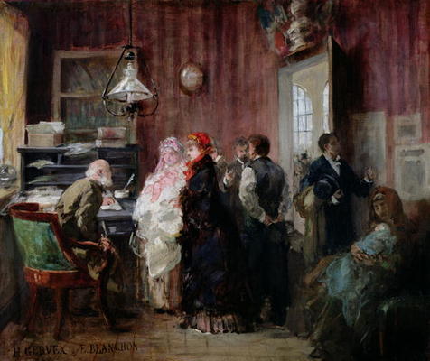 Birth, Town Hall of the 19th Arrondissement, c.1881 (oil on canvas) from Henri Gervex