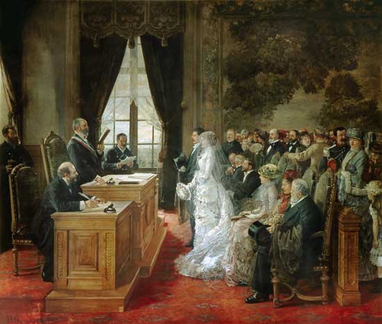 The wedding of Mathurin Moreau in the city hall of Paris. from Henri Gervex