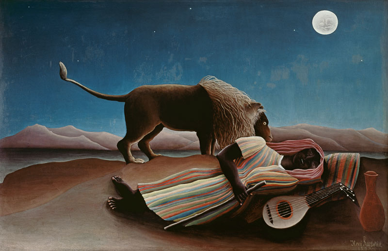 The sleeping gipsy from Henri Julien-Félix Rousseau