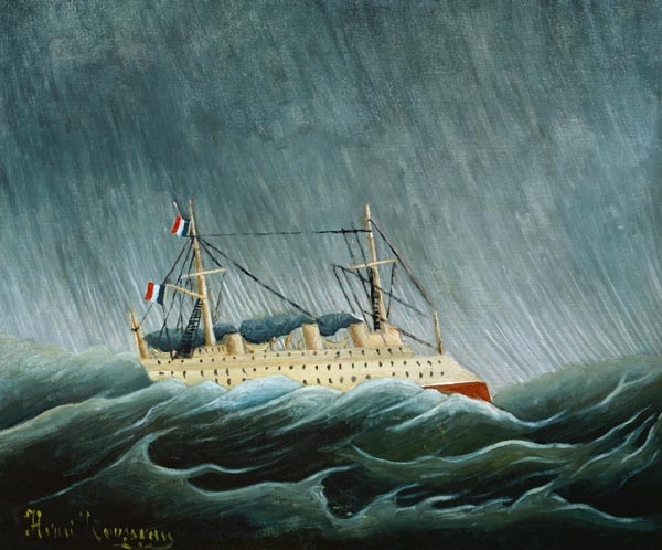 Steamship in the storm. from Henri Julien-Félix Rousseau