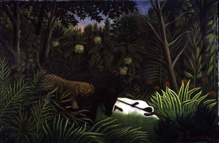 Tiger Attacking a Horse and a Sleeping Black Man from Henri Julien-Félix Rousseau