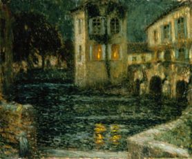 (evening at the old water lock L ' abreuvoir) from Henri Le Sidaner