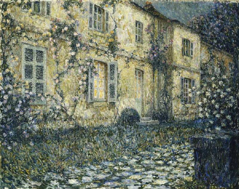 Evening country house with rose tendrils from Henri Le Sidaner