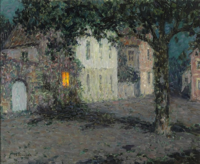 Moonlit  City Square in Cherbourg from Henri Le Sidaner