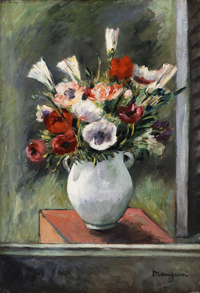 Anemones in a White Vase, 1917 from Henri Manguin