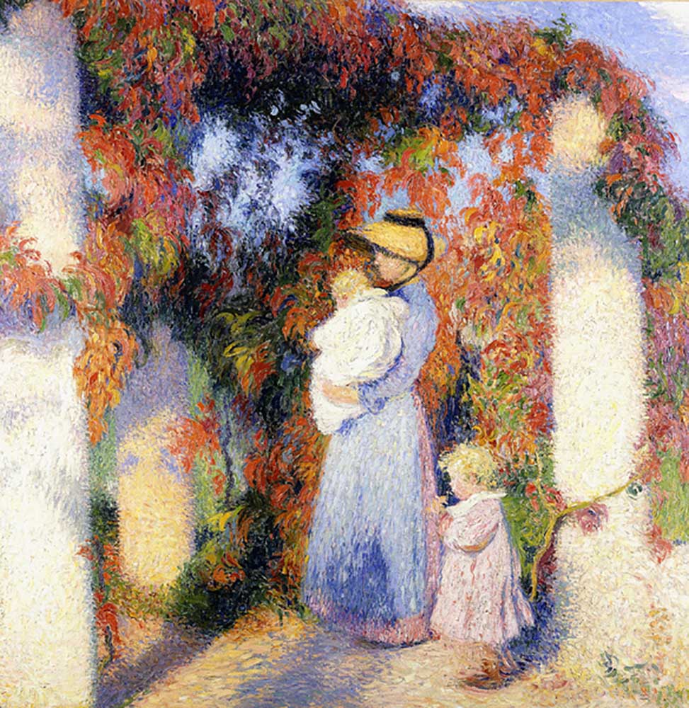 Woman with Two Children under the Main Pergola in Marquayrol, c.1900 from Henri Manguin