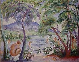 Landscape with bathers