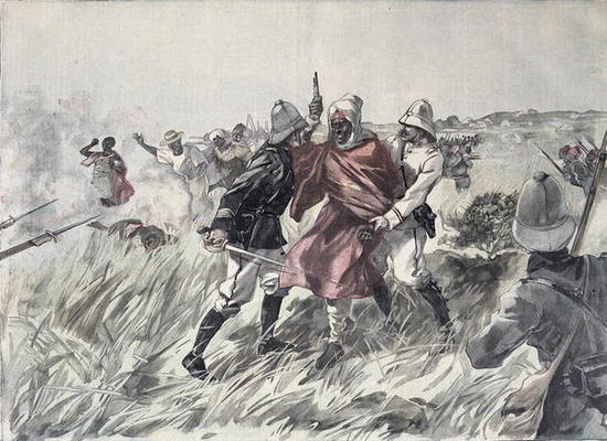 The capture of Toure Samory (c.1835-1900) by Lieutenant Jacquin near Guelemou in 1898, from 'Le Peti from Henri Meyer