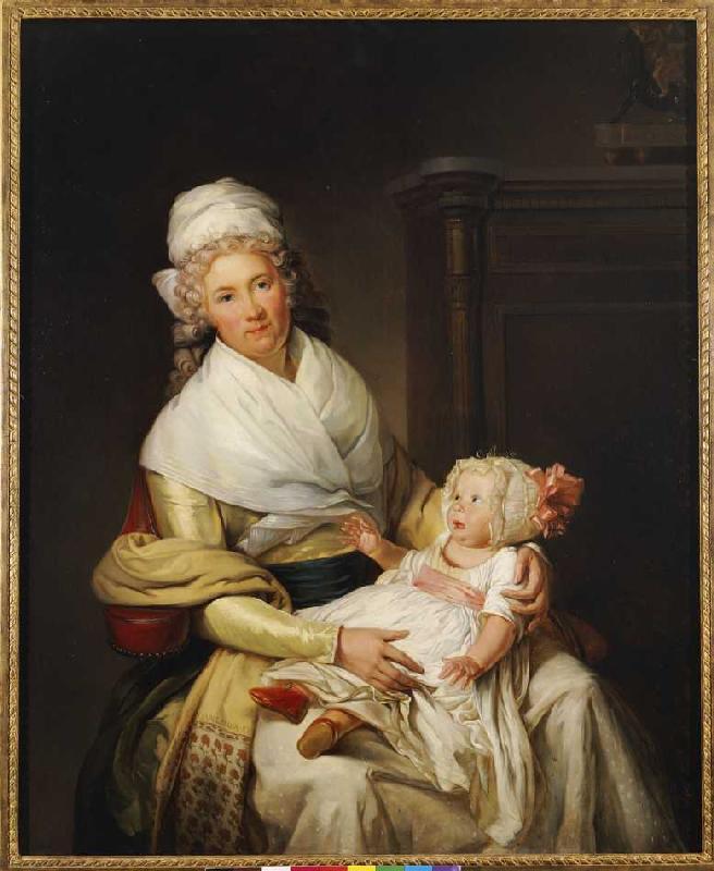 Portrait of Constantia Foster with her son from Henri Pierre Danloux