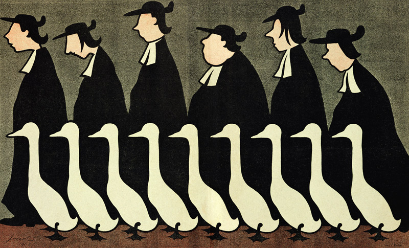 The Geese, anti-clerical caricature from ''L''Assiette au Beurre'', 17th May 1902 from Henri Gustave Jossot